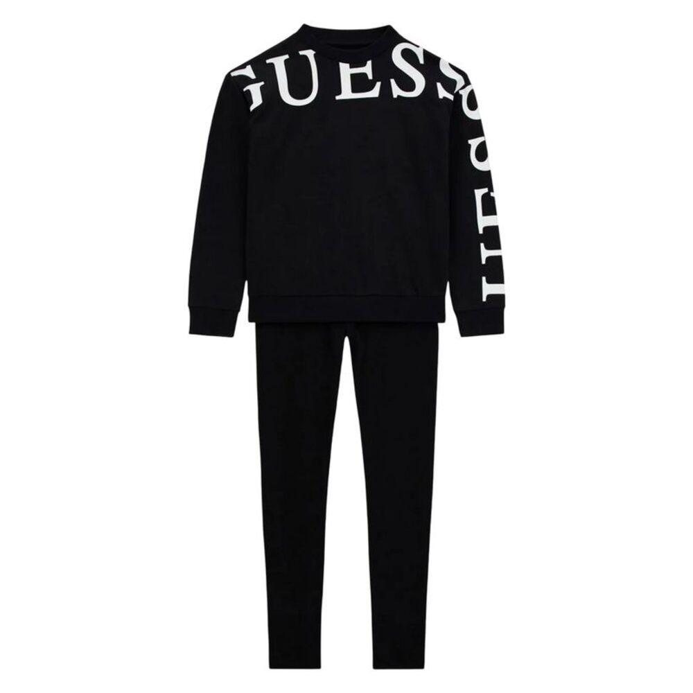 Guess Childrens/Kids Lettering Top And Leggings Set / Black